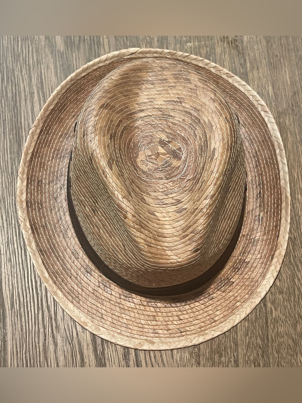 Wave Cintilla de Palma Straw Fedora Hat with Dark Brown Band - Picture 8 of 8